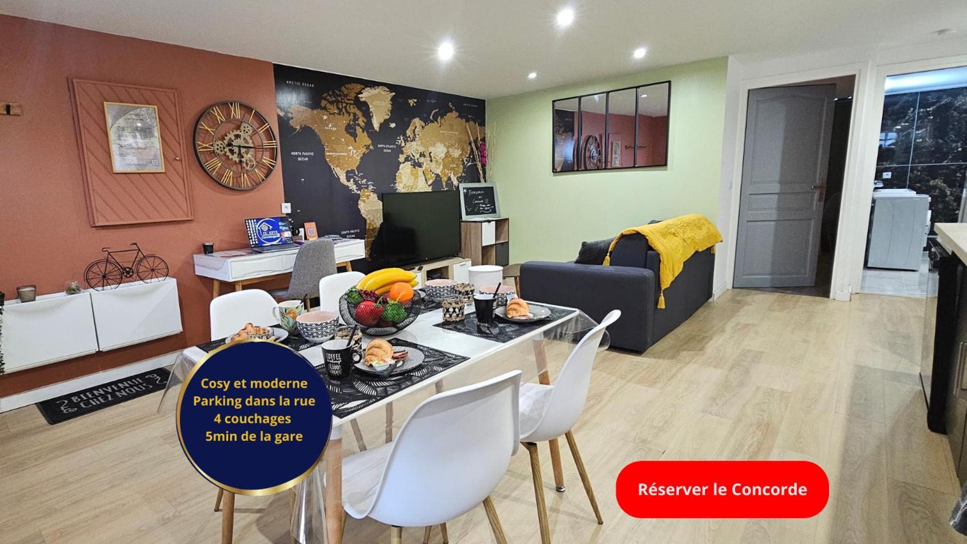 Le Concorde-Wifi-Clim-Parking-3Etoiles-Ockeys Apartman Bram Kültér fotó